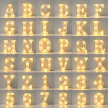 1pc LED Strip Light Marquee Sign - White Illuminated Letter Decoration For Home, Wedding, Birthday And Party - Waterproof Bulbs, 6.3" Height, PVC Material, Battery Powered Box, Ideal For Bar Or Desktop Decor