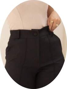 Women's Tailored Dress Pants Wide Leg Bell Bottom Modern Elegant - 黑色 - 查看 6