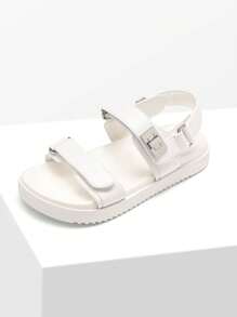 Girls Sandals Two Strapped Casual Open Toe Sandals Little Kid/Big Kid - trắng - Xem 4