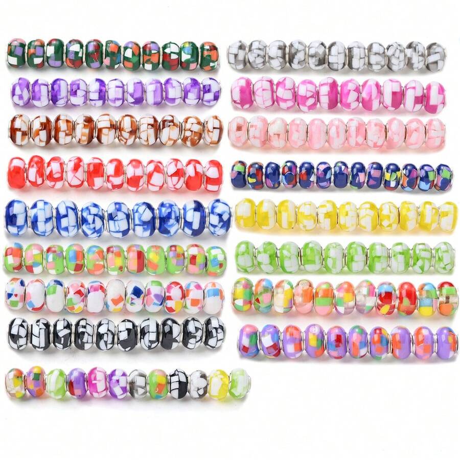 20 件 Y2K 风格大孔树脂珠 Panjia 设计 DIY 手链珠宝制作用品