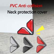 2pcs Universal Car Door Corner Protector, Carbon Fiber Soft Plastic Door Bumper Strip