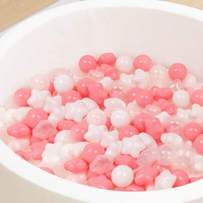 100个混合星形图案软塑料玩具球，适用于球池、儿童泳池、水上玩具，直径2.15英寸/5.5厘米，婴儿游戏围栏配件，幼儿球，派对玩具球，水上玩具，派对装饰礼品