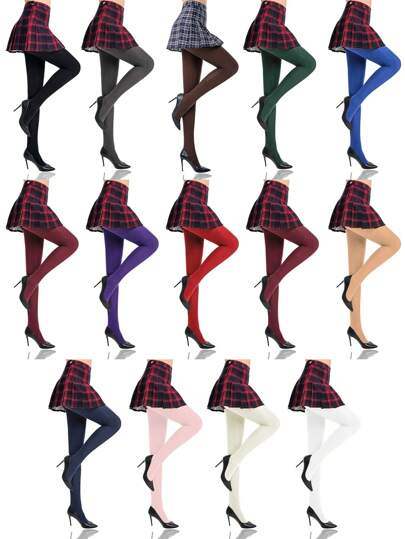 1 Pair Women's Control Top High Elastic Soft Opaque Pantyhose Tights Fall Halloween Tights Black Tights Winter Clothes For Women Goth Medias Tights Plus Size Stockings Fishnet Stockings