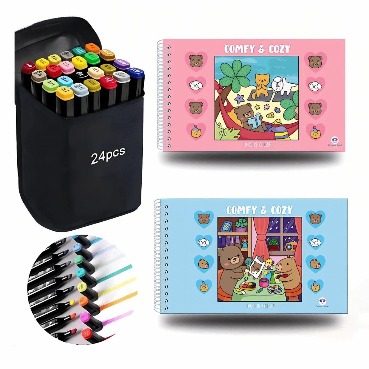 Livro Bobbie Goods 96 Paginas + 24 Canetinha Ponta Dupla Para Colorir ...