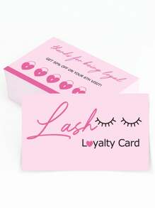 50 张睫毛后期护理卡闪亮睫毛延长名片闪亮纸质睫毛折扣会员卡睫毛护理卡批发