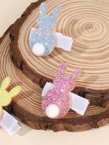 6 chiếc kẹp tóc nhiều màu sắc lấp lánh, thích hợp cho bé gái, kẹp tóc trang trí hình thỏ Phục Sinh, phụ kiện kẹp tóc cá sấu thời trang, quà tặng dự tiệc cho bé gái. - kẹp tóc - Xem 7