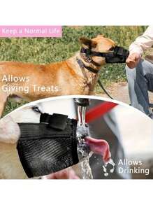 1 件黑色狗嘴套，防咬防吠，允许饮水和喂食，适合金毛猎犬和贵宾犬等中小型犬