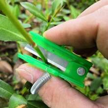 1 件不锈钢拇指刀、花园刀、环刀、方便紧凑、采摘、蔬菜收割工具、颜色随机。