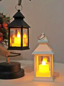 1pc Vintage Handheld LED Lantern Light (With Battery), Indoor Tabletop Decor LED Lantern, Ramadan Eid Al-Fitr Eid Al-Adha Decor Lantern, Wedding Party Holiday Camping Decor LED Lantern, Bedroom Decor Tabletop Night Light - Yellow - View 9
