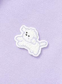 Balabala Girls' Short-Sleeve Polo Shirt, Sweet Summer Baby Tee, 2025 New Arrival - Pink Purple - View 7