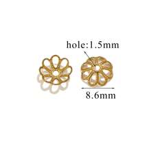50pcs Stainless Steel Plated 18K Gold Hollow Flower Pedestal Plated Diy Handmade Flower Pedestal Bead Cap Beaded Jewelry Accessories