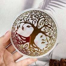 1PC 10CM Natural Crystal Selenite Slice Slab Sun Moon White Gypsum Charging Plate Cleansing Tree Of Life Energy Stone Meditation Divination Fengshui
