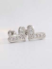 Artepollo 1 Pair 925 Sterling Silver Hypoallergenic Lovely Heart Earrings, Inlaid With Sparkling Zirconia, Personalized And Delicate, Screw-Back Design To Prevent Falling Off, Gift Box Packaging, Great Gift For Kids Or Friends Birthday - Beautiful Love - View 9