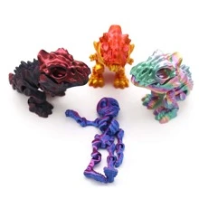 Modelo de dinosaurio T-Rex impreso en 3D - Coleccionable perfecto, obsequio de fiesta y decoración de escritorio de oficina | Regalo ideal para el Día de San Valentín / Día de la Mujer - Multicolor - Ver 3