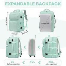 Mochila de viaje para mujer, mochila de transporte como artículo personal por vuelo, mochila para portátil de 17.3 pulgadas - Azul - Ver 2