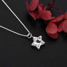 Silver Plating Star Pendant Necklace AAA Cubic Zirconia For Woman Wedding Engagement Fashion Jewelry - Silver - View 3