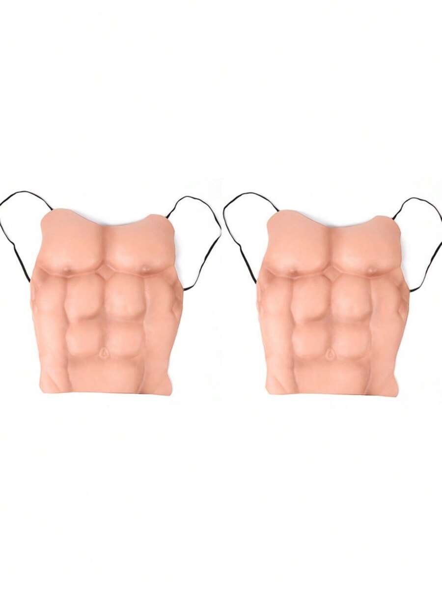 1pc Fake Muscle Chest Belly Prank Prop Costume Accessory For Party, Masquerade, Stage Performance - Multicolor - View 1