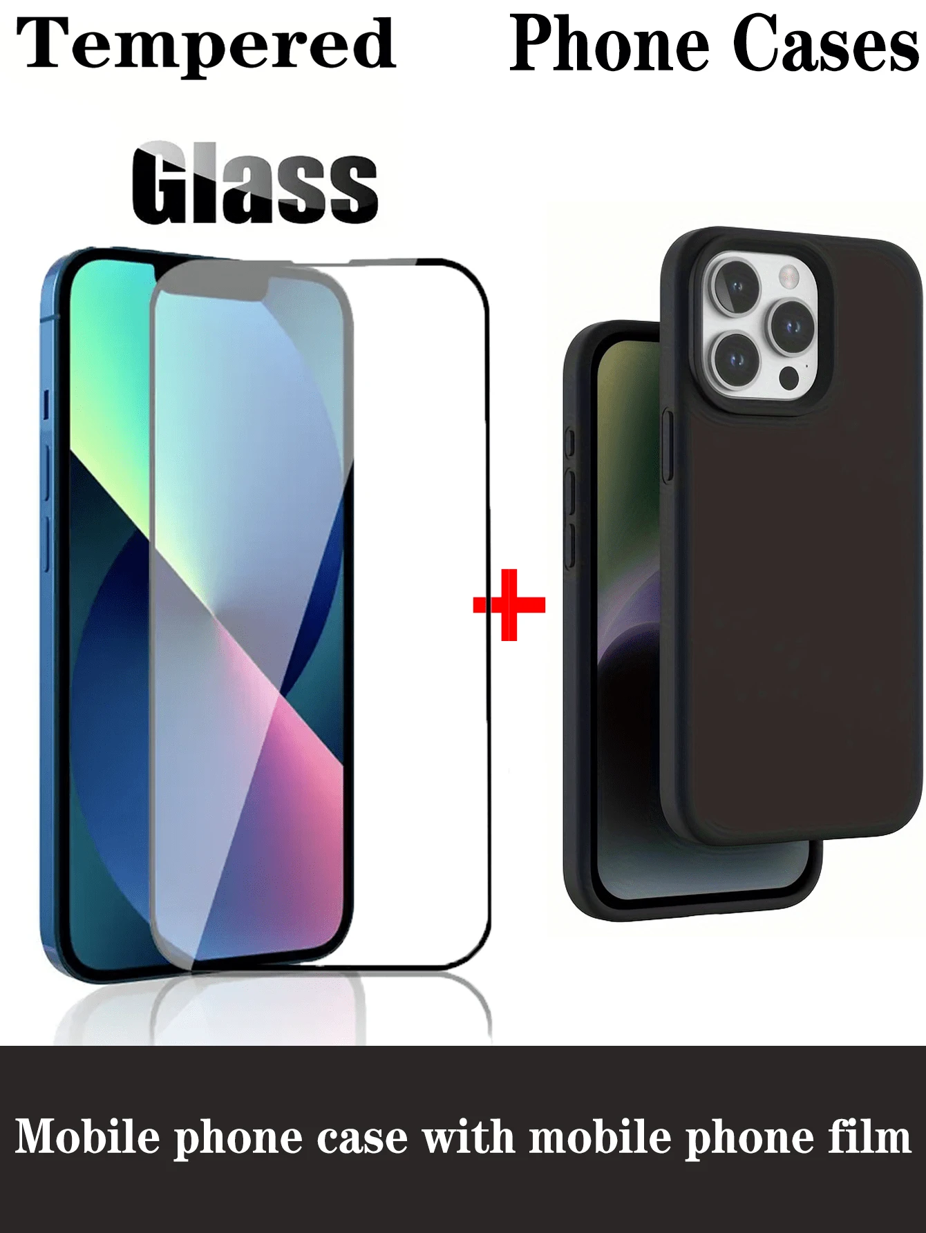 3 Stücke Apple Telefon Schutzkit, inklusive 2 Stücke Anti-Späh und kratzfeste gehärtete Glas Bildschirmschutzfolien und 1 Stücke schwarze stoßfeste TPU Handyhülle. Matte Oberfläche, Rundum-Schutz, einfache Montage, Anti-Späh, blasenfrei, kratzfest, splitterfest, gehärtetes Glas Bildschirmschutz, geeignet für Geburtstage/Weihnachten/Familie/Freunde/Freund und Freundin, unisex