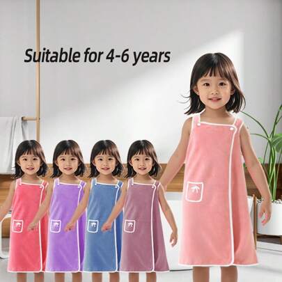 1 Pc Ren's Bath Towel, Cute Bathrobe,Wearable Bath Wrap Towels For Ren's Summer Wedding Home Bathroom Decor Back To School