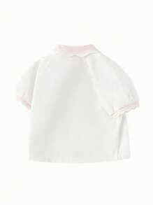 Balabala 女孩短袖Polo衫，Sweet Summer Baby Tee，2025新品上市 - 本白 - 查看 5