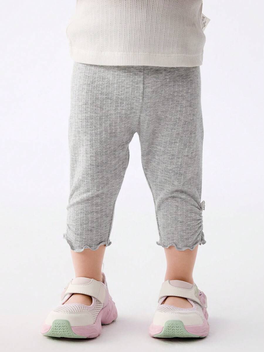 Balabala Baby Girl Lightweight Leggings, Fashion Summer Pants, 2025 New Style - Light Gray - View 1