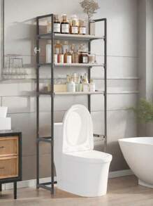 1 pieza Estantería de almacenamiento popular para el inodoro, de estilo minimalista, de fácil montaje para organizar el baño, decoración del hogar