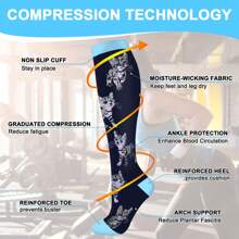 6 đôi tất nén unisex, họa tiết mèo và heo dễ thương, tất nén cổ cao phù hợp cho chạy bộ, đạp xe, leo núi, du lịch và các hoạt động thể thao khác. - Nhiều màu - Xem 3