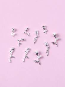TSZS Rose Nail Parts Flower Nail Charms Valentine Decoration Manicure Jewelry