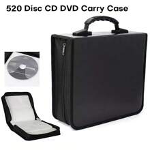 520 Disc CD/DVD Wallet Binder Book Sleeves Disc Storage Bag Carrying Case Black - Black - View 9