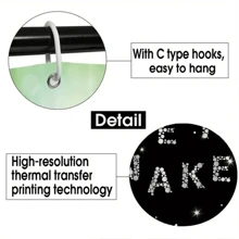 4pcs Diamond And Words Shower Curtain Bathroom Decor, Housewarming Gift Modern Home Decor, Waterproof Shower Curtain And Toilet Floor Mat Three-Piece Set Comes With 12 Shower Curtain Hooks Fall Decor
