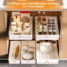 1/3 pièces organisateur d'armoire de cuisine coulissant, tiroirs coulissants pour armoires, organisateur d'armoire de salle de bain, étagères à tiroirs coulissantes pour garde-manger de cuisine