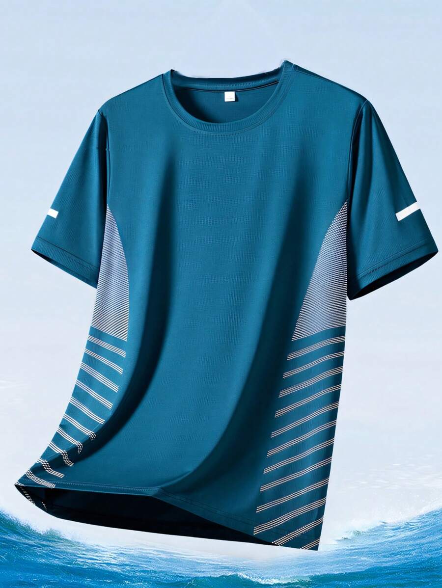 Camisetas deportivas y de exterior para hombre. Ropa de exterior para primavera y verano. Prendas superiores activas. Camisetas de manga corta para uso diario y casual, running y entrenamiento, cómodas y holgadas, para tenis, golf, hockey y equitación. - Verde - Ver 1