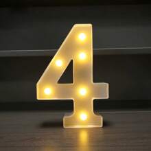 1pc LED Strip Light Marquee Sign - White Illuminated Letter Decoration For Home, Wedding, Birthday And Party - Waterproof Bulbs, 6.3" Height, PVC Material, Battery Powered Box, Ideal For Bar Or Desktop Decor