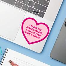1PC Tôi không phải là người to lớn hơn Miếng dán vui nhộn - Miếng dán hình trái tim màu hồng táo bạo và mỉa mai cho máy tính xách tay, bình nước và nhật ký | Miếng dán meme liên quan dành cho thế hệ Z và thế hệ Millennials | Không thấm nước (3") - Nhiều màu - Xem 5