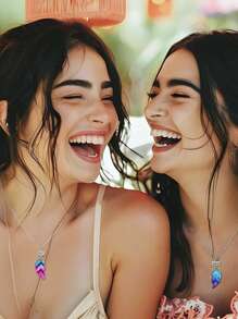 2 piezas Collar de mejores amigos BFF para niñas-Colgante a juego en forma de corazón "Mejores amigas por siempre" con arcoíris, regalos de collar de amistad para la mejor amiga - Unitalla - Ver 4