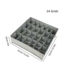 Organizador de ropa interior, calcetines, pantalones, sujetador, caja de almacenamiento, armarios, cajones, armario, ropa, bufanda, cajas organizadoras de almacenamiento para dormitorio - Gris claro 6 cuadrículas - Ver 15
