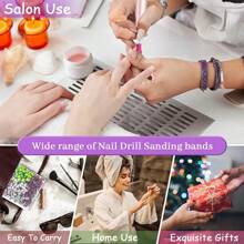 30pcsNail Wrap Nail Sanding Head Sand Ring Electric Sanding Machine Special Nail Sanding Ring Color Multicolor Box Assembly Bearing