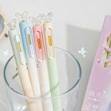 8pcs/4pcs/2pcs/1pc Rotating Butterfly Ballpoint Pens, Gradient Butterfly Push Button Ballpoint Pens, Waterproof Pens For Studying 0.5mm, School/Office Essential, Student Gift - Multicolor - View 8