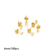 10/100pcs Multi-Size Metal Blank Post Round Stud Earrings Base Earbuds DIY Earbuds Make Earring Accessories