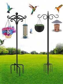 Outdoor Shepherd Hook, 63/73/110inch Metal Hook, Garden Decorative Bird Feeder Hanging Shepherd Hook, Suitable For Garden Hanging Flower Baskets, Bird Nests, Bird Feeder Hanging, Hanging Plant Flower Support, Spring Outdoor Decorations, Seasonal Decorations