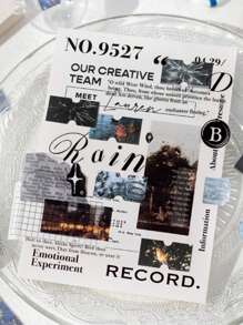 1 Roll Glitter Label Tape For Ins Style Craft & DIY Decorations, Paper Material For Scrapbook/Notebook/Diary/Frame/Envelope/Handmade Crafts