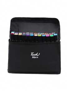 48 Color Marker Double Head Black Rod Touch Marker Set Oil-Based Hand-Painted Design Student Watercolor Pen Animation