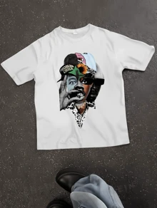 Basic Tyler Print T-Shirt - White - 白色 - 查看 1