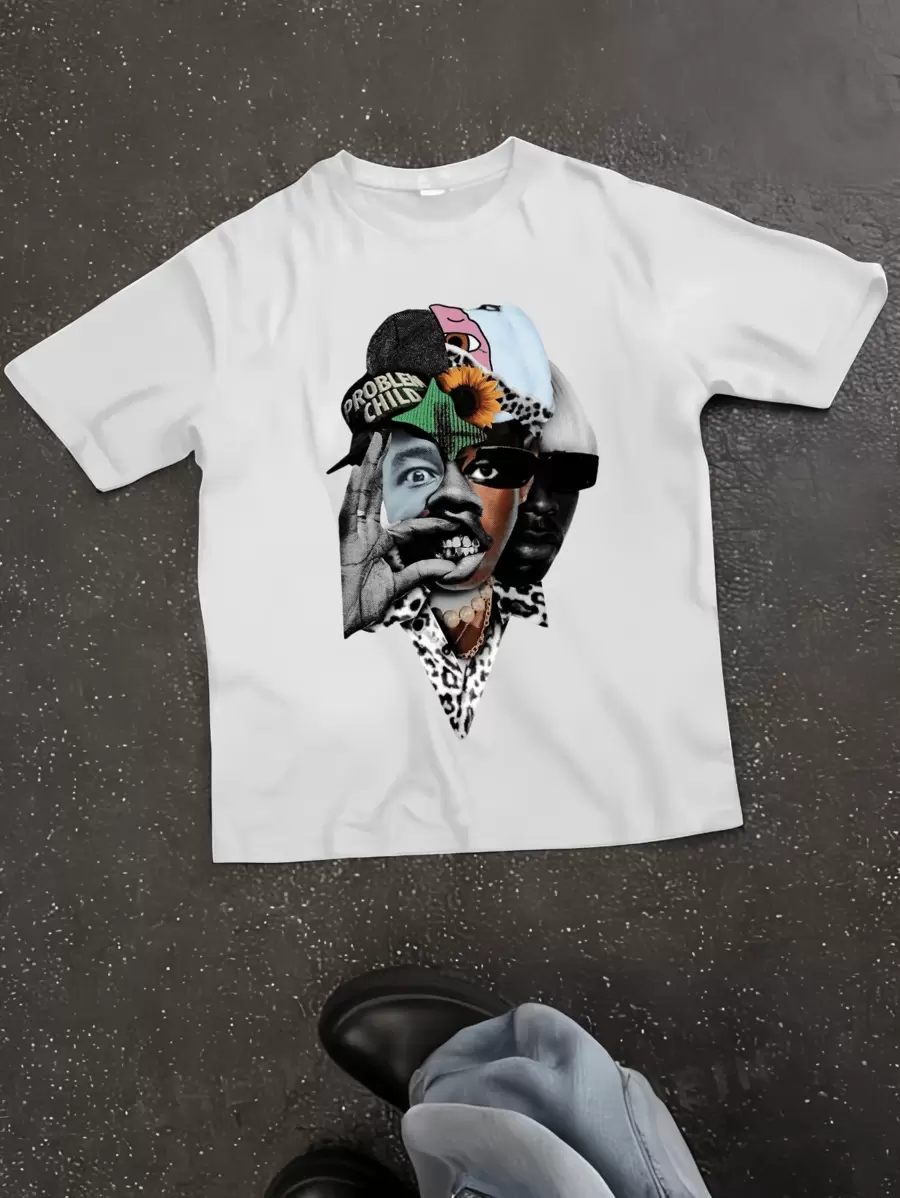 Basic Tyler Print T-Shirt - White - 白色 - 查看 1