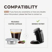 iCafilas Reusable Coffee Capsule Refillable Espresso Maker Pods Rechargeable Coffee Filters For Senseo HD7801 Machine Back To School - 1 Capsule - View 3