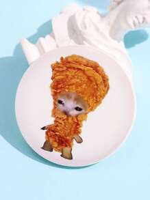 1 件可爱搞笑卡通创意独特时尚简约猫、UFO、火箭、炸鸡亚克力胸针，女士日常佩戴首饰 - 彩色 - 查看 6