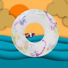 加厚墨水游泳圈充气舒适便捷充气游泳圈浮圈游泳圈沙滩玩具游泳圈水上浮排适合水上运动游泳