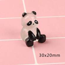 3 stuks willekeurige Glow-In-The-Dark Panda Hars Craft Decor, DIY Haaraccessoires, Crèmekleurige Polymeer Klei Decoratiematerialen