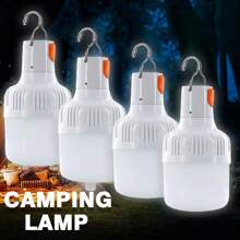 4 Stück/2 Stück/1 Stück wiederaufladbare LED Campinglampe, multifunktionale Taschenlampe mit Haken, matter ABS, 36V max. für Camping, Wandern, Abenteuer, Klettern, Notfall, Urlaub, Camping Zubehör - Campinglampe - Übersicht 3