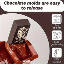 1 pièce Moule à barres de chocolat en silicone extra profond - Grand design de pistache de Dubaï pour les barres fourrées, outil de cuisson de cuisine